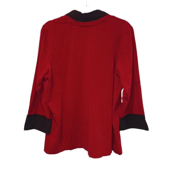 Fashion Bug Plus Womens Red Faux Layered Top Size 22/24 Y2K Career Normcore - Picture 2 of 2